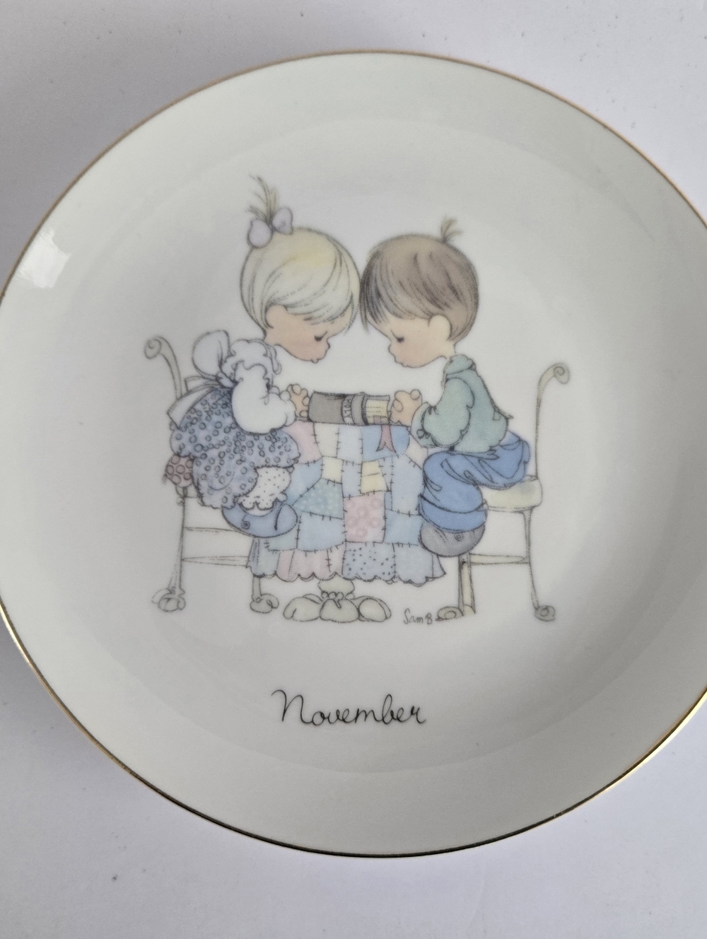 Vintage 1983 Precious Moments Collector Plate *November* Enesco